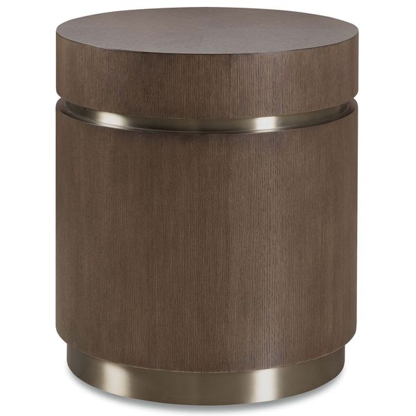 Tavolino d'angolo rotondo Roll With It, Rovere Scuro