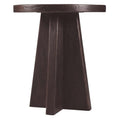 Tavolino d'angolo rotondo legno fluttuante, Legno Bruciato