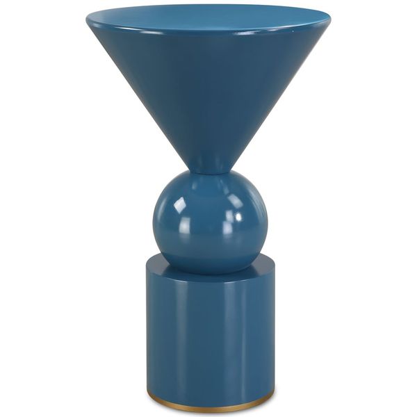 Tavolo decorativo Trig, Colore Blu