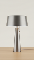 Brushed metal table lamp