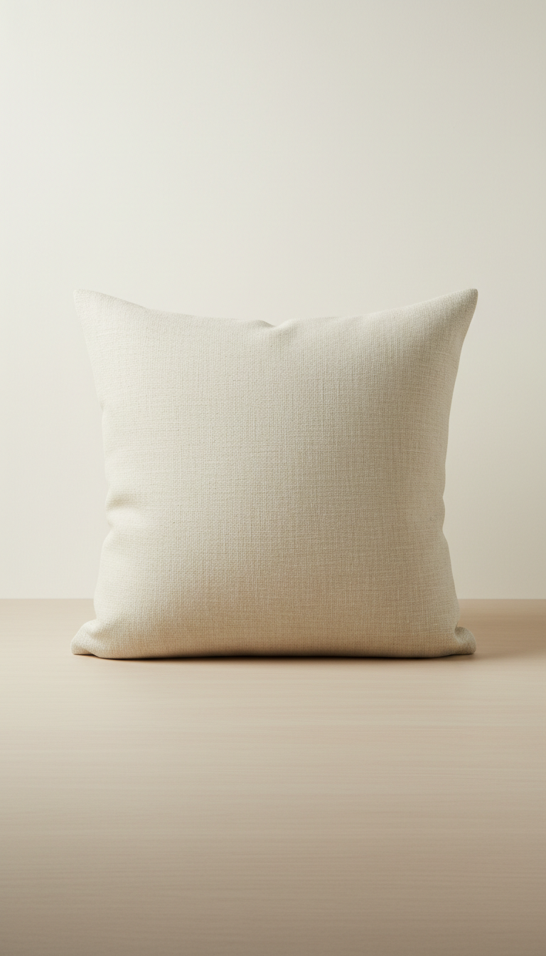Champagne linen throw pillow